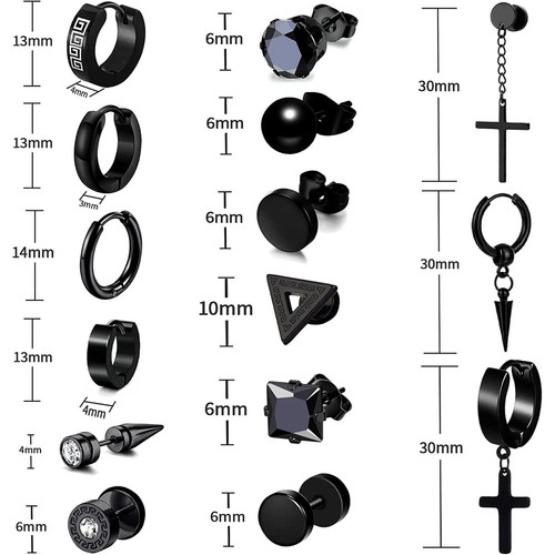 ARETES PARA HOMBRE Con Forma De Cruz Religiosa Oro 14k Chapados - Foto 2