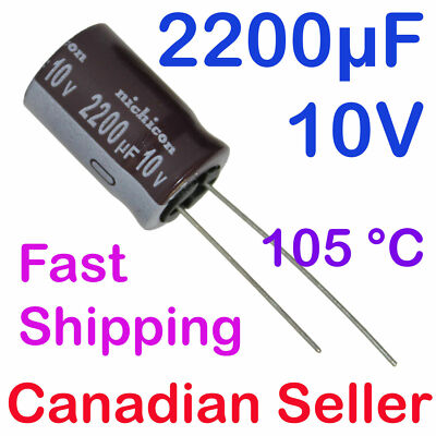 1/5/10 pcs 2200uF 10V 12.5x20mm PW Nichicon Low Impedance