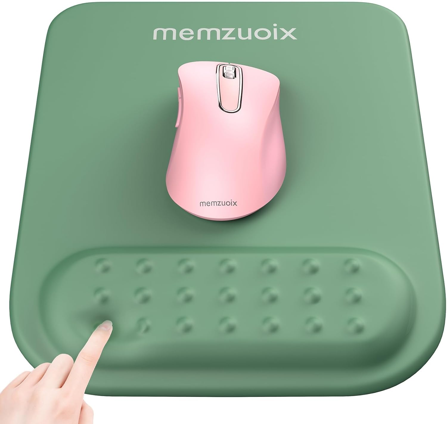 Cyan Ergonomic Mouse Pad with Wrist Rest Support,Premium Memory Foam Cushioning