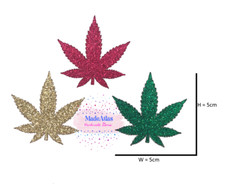 Cannabis leaf, weed, marijuana, ganja, hemp cupcake toppers Glitter Decorations