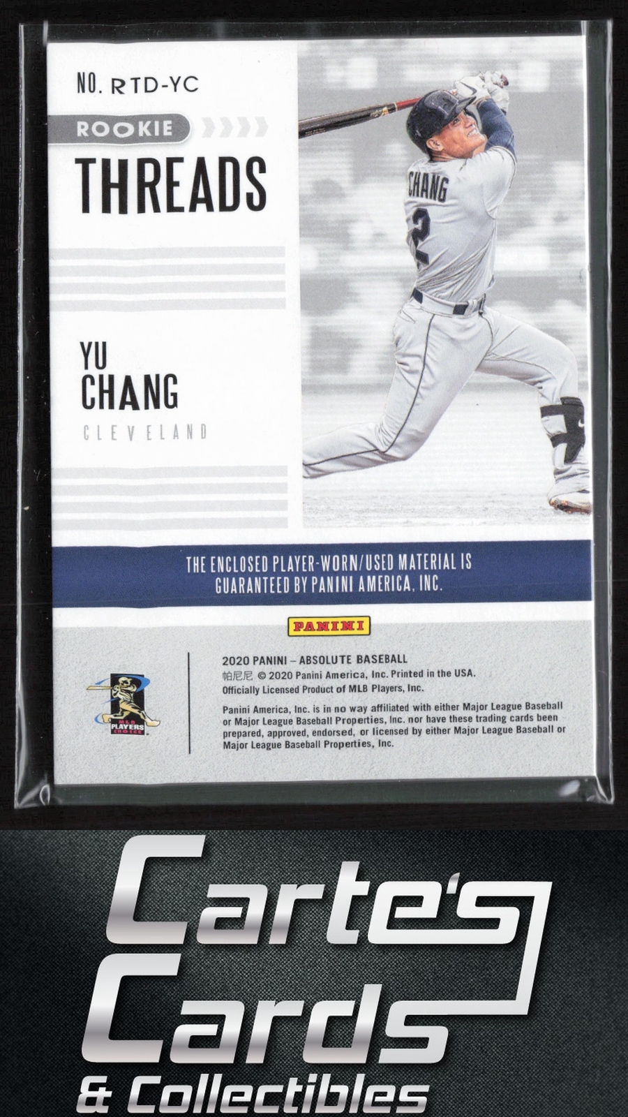 2020 Panini Absolute - Rookie Threads Duals Yu Chang #RTD-YC Spectrum ...