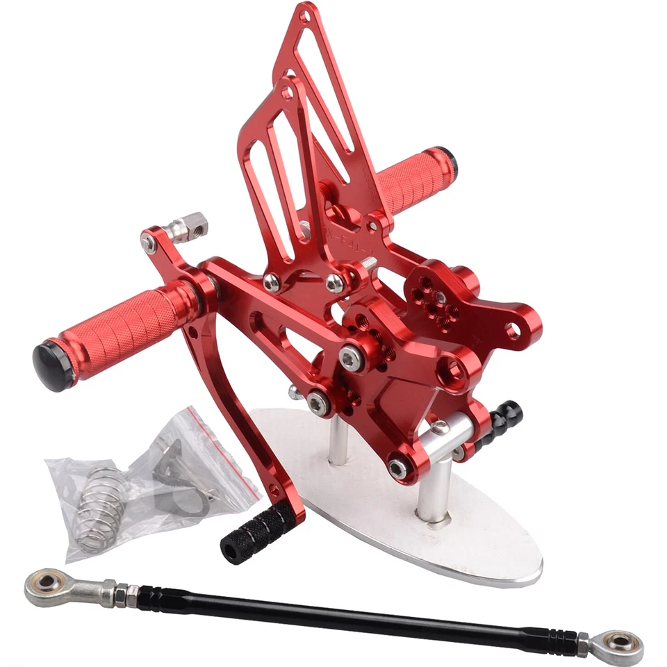 Juego de estriberas traseras CNC rojas para Honda CBR600F F4 F4I 1999-2006 Foto 2 de 4