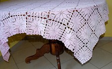 Tovaglia Rettangolare 165X115 • Fata  all’uncinetto •Filo di cotone • Vintage