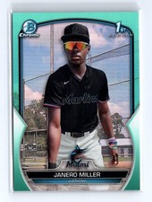 2023 Bowman Chrome Janero Miller #BCP-184 Chrome Aqua Refractor /125 Marlins