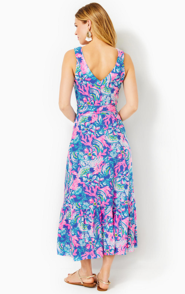 Lilly Pulitzer Dresses | Lilly Pulitzer Madsen Midi Dress | Color: Blue/Pink | Size: L | Davi3255'S Closet