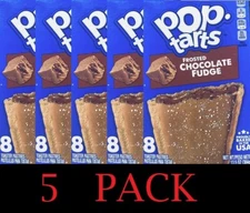 Kellogg's Pop Tarts FROSTED CHOCOLATE FUDGE Toaster Pastries 13.5 oz Box 5 PACK