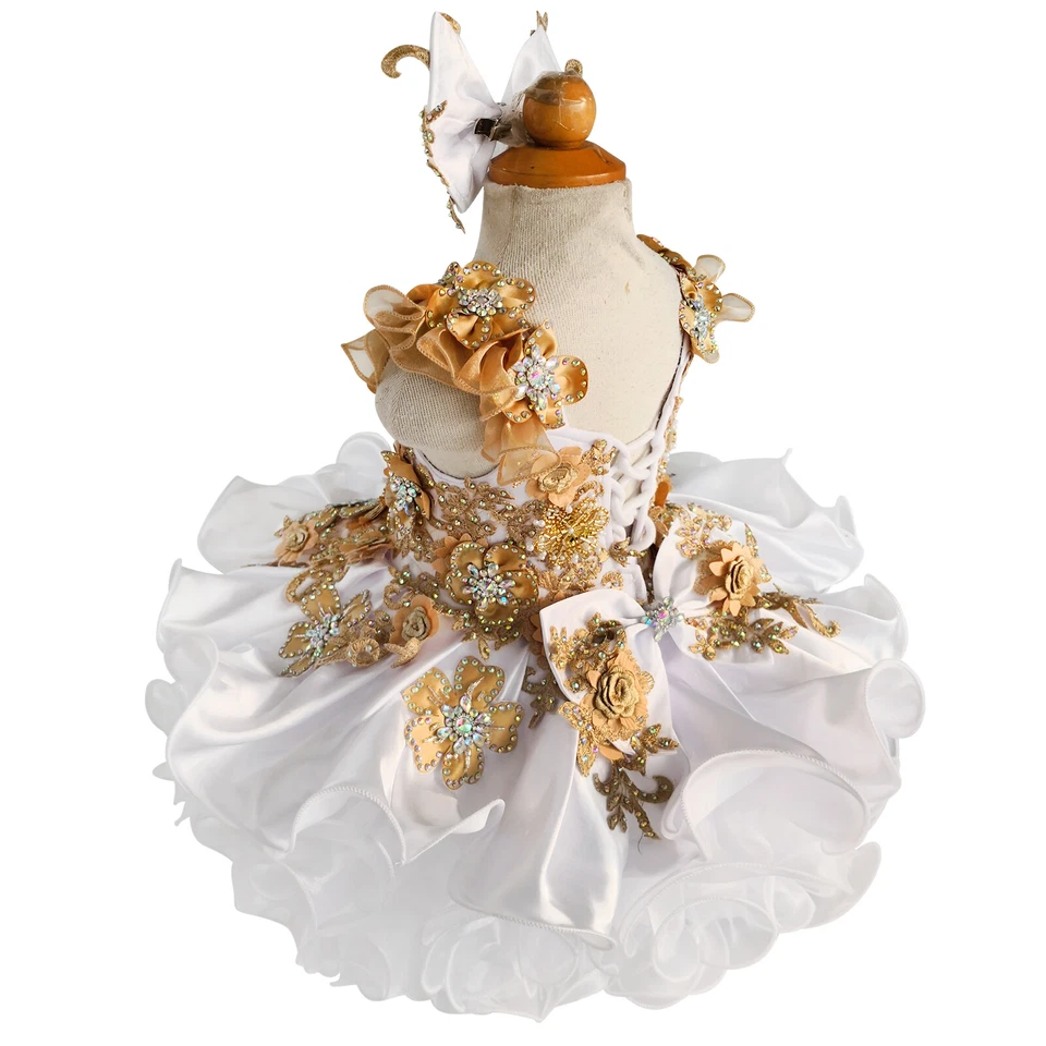 Vestido de novia de princesa con flores de tul Jenniferwu para niñas pequeñas y bebés niñas Foto 4 de 4