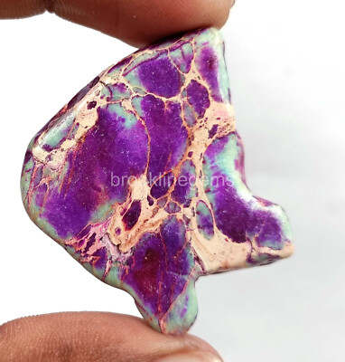 れい　Purple Lake シーグラスアート／天然石／紫／湖 Natural Certified 53 Ct Purple Turquoise Slab Arizona Rough Loose
