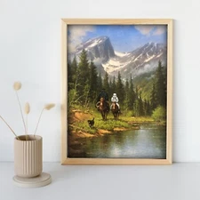 darth vader stormtrooper cowboys star wars fine art print thrift store painting