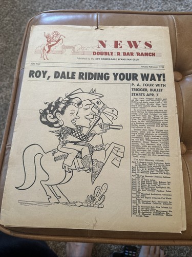 Vintage Rare Roy Rogers Dale Evans Double R Bar Ranch FanClub News ...
