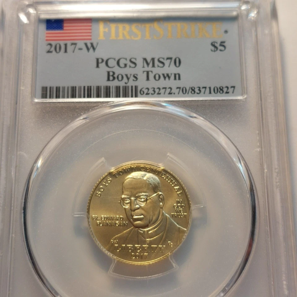 2017 Boys Town First Strike $5 Gold Coin PCGS MS70 - Image 4 of 4