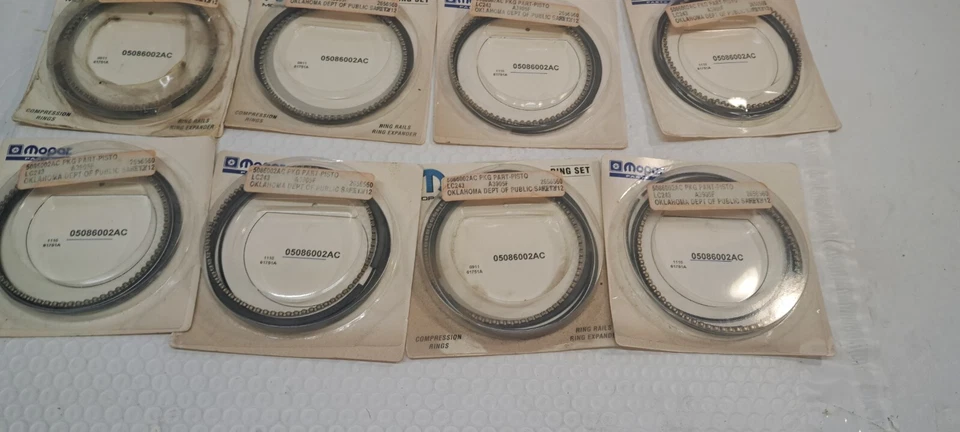 8 CONJUNTOS Paquetes de Anillos de Pistón Mopar Genuinos 5086002AC Foto 3 de 4