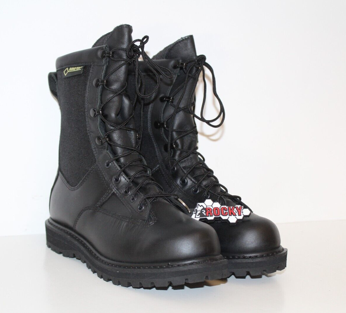 Rocky Boots Mens Sz W Black Leather Gore-Tex Vibram Sole Combat