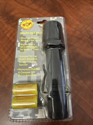 Rare New T.O.P.  6V Xenon Tactical Flashlight, Black Zytel Body LX6ZK2 80 Lumens