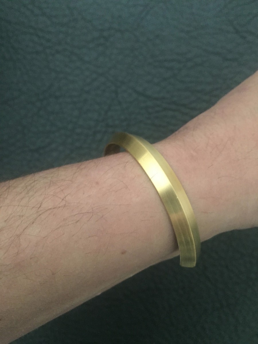 ACNE STUDIOS GOLD PLATED BRUSHED FINISH MENS MINIMALIST BEVELLED