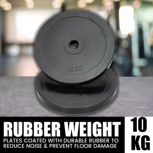 Par de discos de levantamiento de pesas de 2" olímpicos recubiertos de goma de 10 kg barra de gimnasio par de 5 cm - Imagen 2 de 6