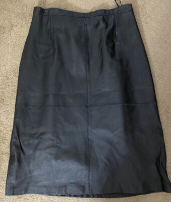 New Jerry Lewis Women's Leather Skirt Classic Luxuries Black Size