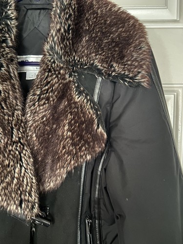 RP Sport By Regent Park Faux Fur Faux Suede Black Jacket Women's Sz M - Picture 5 of 10