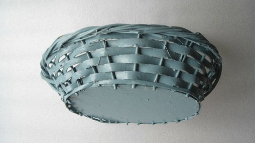 Obstkorb, Osterkorb Präsentkorb blau Weide\Holz Korb-Vintage - Bild 2 von 3