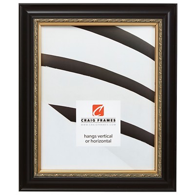 Craig Frames Ruskin, Ornate Black and Gold Wood Picture Frame