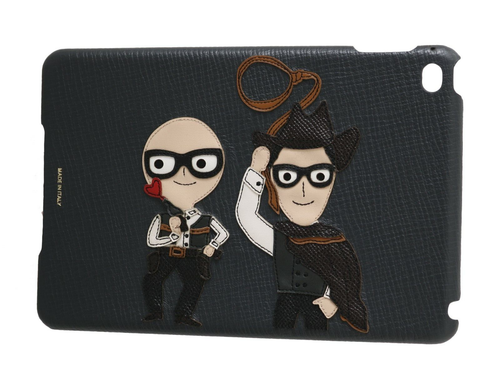 DOLCE & GABBANA Tablet Fitted Case Leather Designer Cowboy Patch iPad mini $500