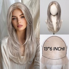 Wigs for Women 13 6 Lace Hair Long Straight Layered Synthetic Wigs Free Parting