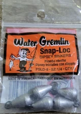 Water Gremlin #PSLD - 8 Snap-Loc Dipsey Sinkers Sz 1/4-1pk of 5pcs-NEW-SHIP24HRS