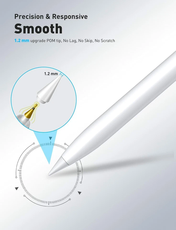 Apple iPad Pencil Lápiz Activo Recargable, Inclinable, Adsorción Magnética Foto 4 de 4