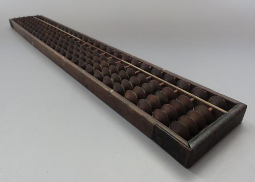 #56 Japanese Vintage Wooden Abacus Soroban Calculator 5 beads 27 Column - Picture 5 of 8