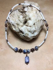 Handmade Sodalite Gemstone Anklet/Ankle Bracelet W/Swarovski Elements USA