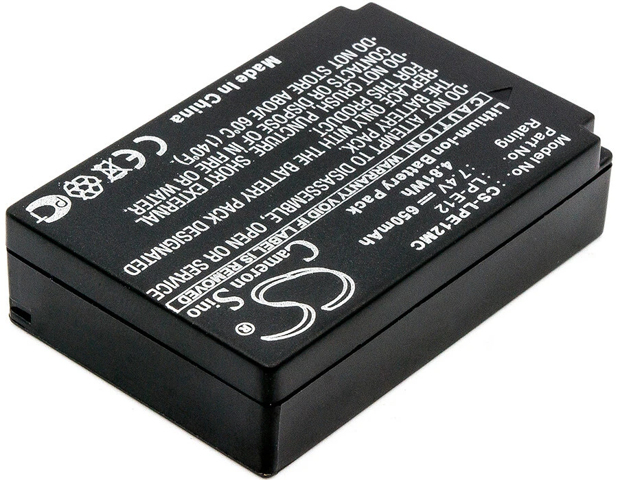 BATTERIE 650mAh Type LP-E12 LC-E12 For Canon EOS 100D Kiss X7 M M2 M50 - Image 3 of 3