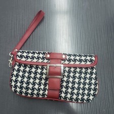 Sondra Roberts Black White and Red Wristlet - gently used
