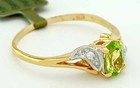 GENUINE 0.68 Cts PERIDOT & DIAMOND RING 10K GOLD - Free Certificate Appraisal — photo 4