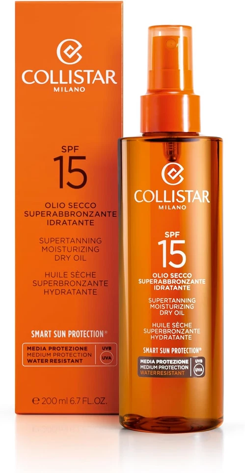 Olio Secco Superabbronzante Idratante SPF 15, Spray per Viso, Corpo E Capelli, P - Immagine 2 di 4