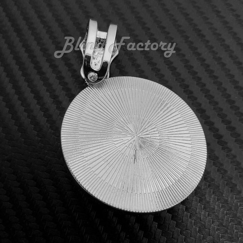 Hip Hop Silver PT Baby Angel Pendant & 20" 30" Iced 4 Row Tennis Chain Necklace - Picture 4 of 14