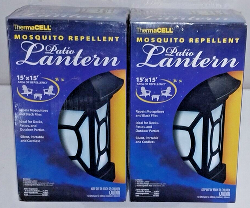 2 NEW Thermacell Patio Lantern 15' Zone Mosquito Repellent AA Battery Light Lamp