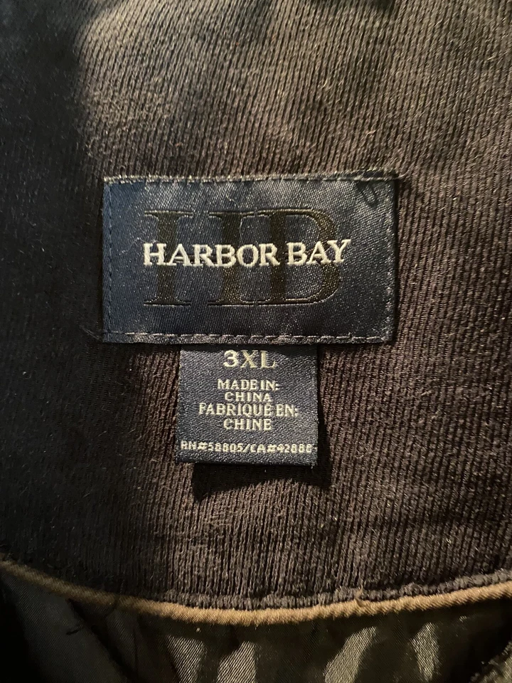 Jaqueta Bombardeiro Masculina Harbor Bay Zíper Completo Estilo Tamanho 3XL Casaco Preto-Totalmente Forrado - Imagem 3 de 4