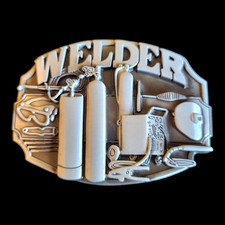 Welder Belt Buckle Metal Finish Western Cowboy Tools Biker