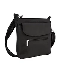 New Travelon Anti-Theft RFID Classic Mini Shoulder Bag Black Purse