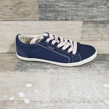 Taos Star Womens Shoes Sz 6.5 Navy Tan Canvas Lace Up Low Top Sneakers