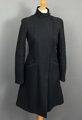 ARMANI MANTEL / SCHWARZE WOLLMISCHUNG JACKE - Damen Gr. Small S - UK 10 - IT 42