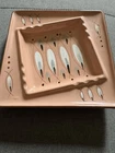 STANGL POTTERY  Ashtray, Mid-Century Vintage Thistle Retro Design 3914A Coral