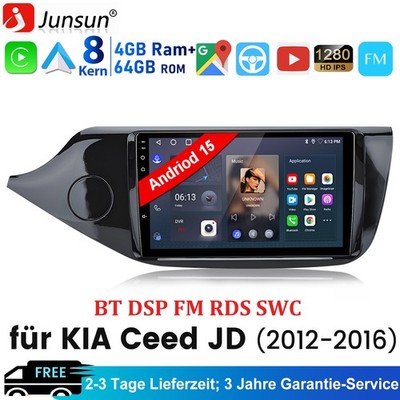 8Kern 64GB Autoradio Für Kia Cee'd JD 2012-2016 GPS Navi Android 15 Carplay DAB+