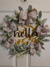 Hello Wood Door Sign/Wreath