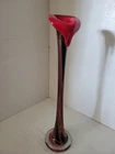 Vintage Glass Hand Blown Bud Tulip Drip Vase Murano Venetian Style Awesome 17"