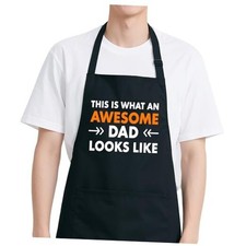 Funny BBQ Apron for Men with 2 Pockets, Adjustable Water-drop Resistant Apron