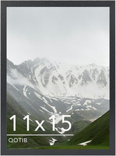 11X15 Picture Frame Black for Wall Mounting, Horizontal and Vertical Formats for