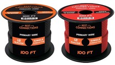12 Gauge Car Audio Primary Wire 100ft Remote, Power/Ground Electrical