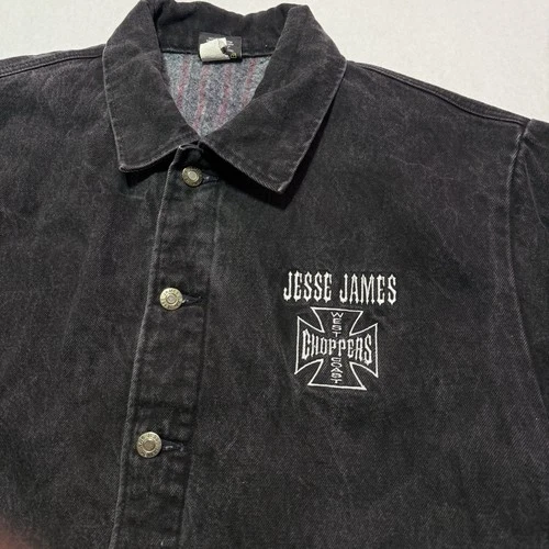 Vintage West Coast Choppers Chore Work Jacket Embroidered Medium Long Beach CA image 8