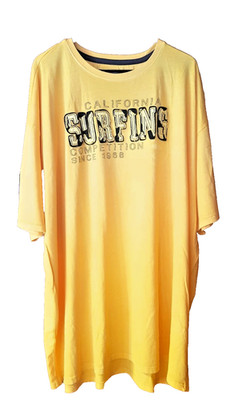 REDFIELD T-Shirt große Größen gelb 6XL mit Frontapplikation NEU ohne Etikett